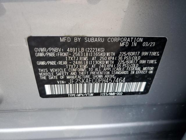 JF2SKAEC0PH457464 - 2023 SUBARU FORESTER PREMIUM GRAY photo 14