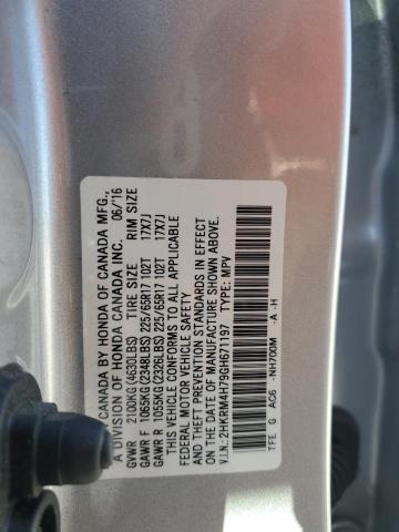 2HKRM4H79GH671197 - 2016 HONDA CR-V EXL ვერცხლისფერი ფოტო 13