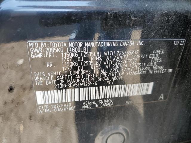 2T3RFREV5EW125576 - 2014 TOYOTA RAV4 XLE BLACK photo 13