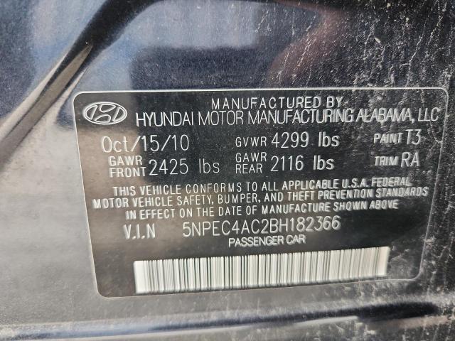 5NPEC4AC2BH182366 - 2011 HYUNDAI SONATA SE 蓝色 照片 12
