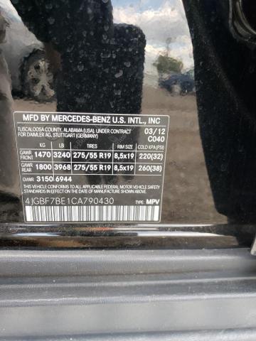 4JGBF7BE1CA790430 - 2012 MERCEDES-BENZ GL 450 4MATIC BLACK photo 13