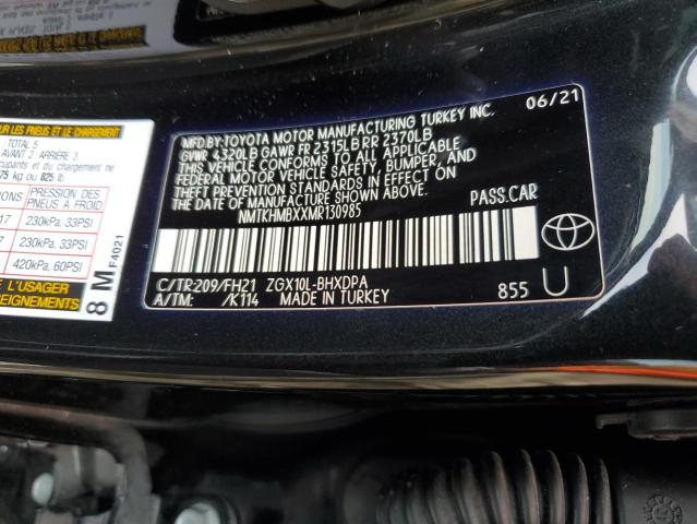 NMTKHMBXXMR130985 - 2021 TOYOTA C-HR XLE 黑色 照片 13