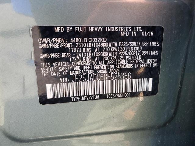 JF2SJADC6GH525366 - 2016 SUBARU FORESTER 2.5I PREMIUM 绿色 照片 13