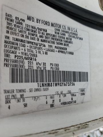 1LNHM81W9XY673756 - 1999 LINCOLN TOWN CAR EXECUTIVE WHITE photo 12