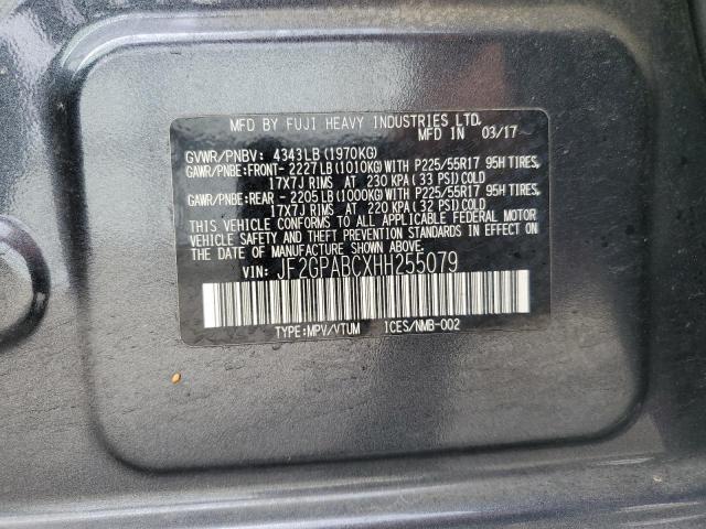 JF2GPABCXHH255079 - 2017 SUBARU CROSSTREK PREMIUM 灰色 照片 12