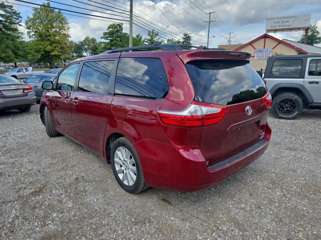5TDYK3DC6FS593937 - 2015 TOYOTA SIENNA XLE RED photo 3