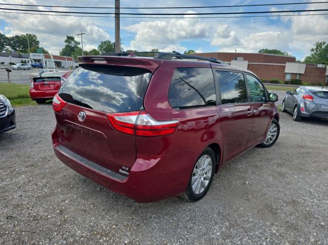 5TDYK3DC6FS593937 - 2015 TOYOTA SIENNA XLE RED photo 4