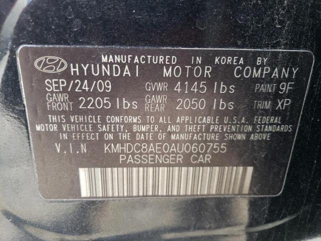 KMHDC8AE0AU060755 - 2010 HYUNDAI ELANTRA TO GLS BLACK photo 13