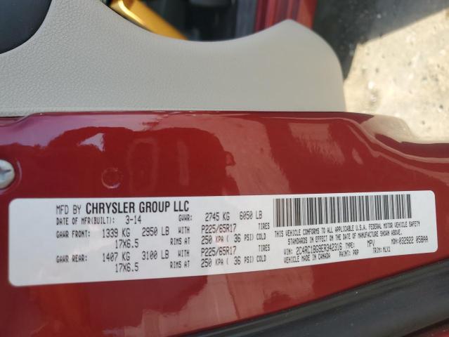 2C4RC1BG9ER342316 - 2014 CHRYSLER TOWN & COU TOURING MAROON photo 14