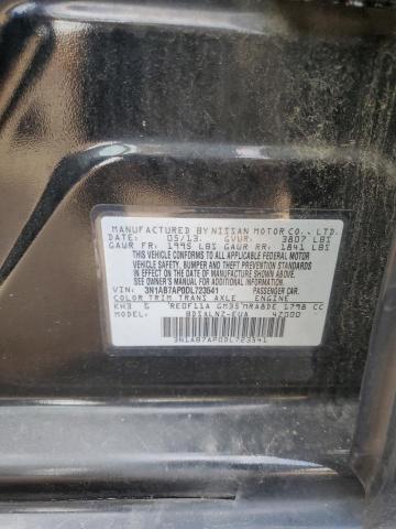 3N1AB7AP0DL723541 - 2013 NISSAN SENTRA S BLACK photo 12