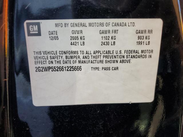 2G2WP552661225666 - 2006 PONTIAC GRAND PRIX BLACK photo 12