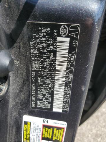 2T1BU4EE6BC701529 - 2011 TOYOTA COROLLA BASE رمادي صورة 12