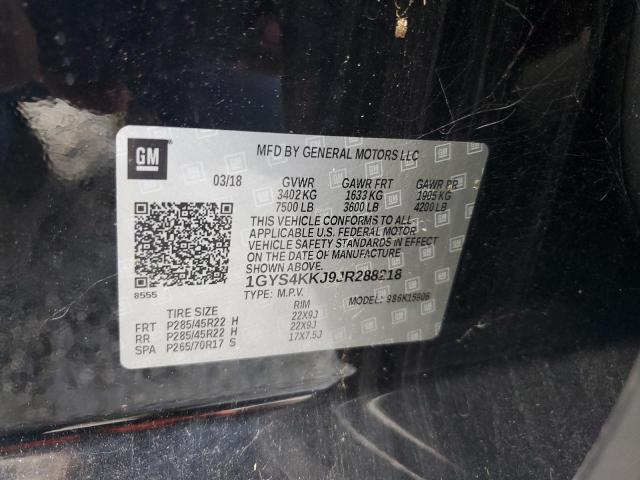 1GYS4KKJ9JR288218 - 2018 CADILLAC ESCALADE ESV PLATINUM შავი ფოტო 13