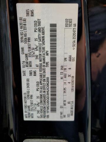 1FMCU0GD3HUC06200 - 2017 FORD ESCAPE SE BLACK photo 13