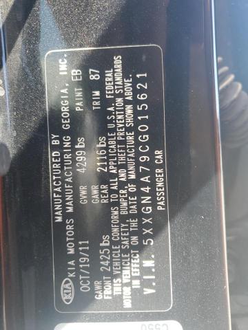 5XXGN4A79CG015621 - 2012 KIA OPTIMA EX BLACK photo 12