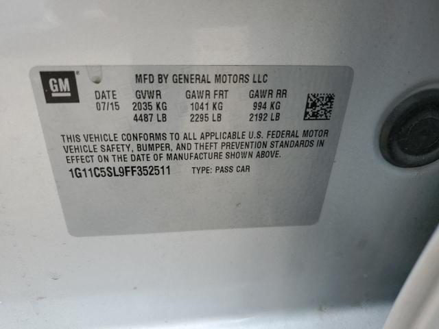 1G11C5SL9FF352511 - 2015 CHEVROLET MALIBU 1LT SILVER photo 12