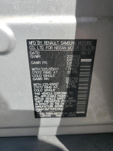 KNMAT2MT7HP573007 - 2017 NISSAN ROGUE S SILVER photo 14