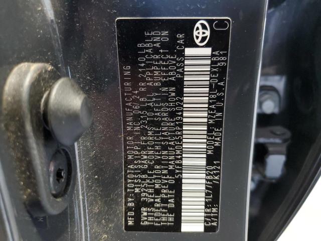 5YFB4MDE5RP194022 - 2024 TOYOTA COROLLA LE CHARCOAL photo 12