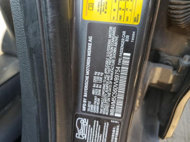 WBAVM5C56DVV89754 - 2013 BMW X1 XDRIVE35I GRAY photo 12