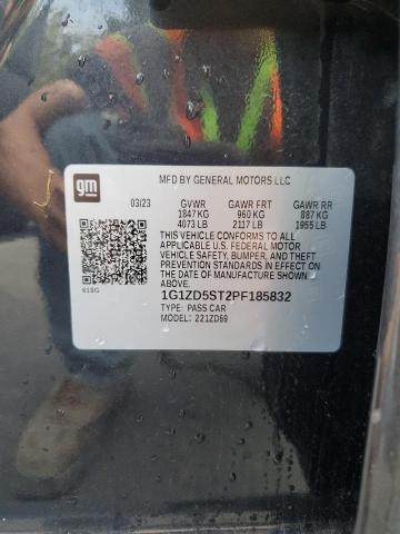 1G1ZD5ST2PF185832 - 2023 CHEVROLET MALIBU LT BLACK photo 12