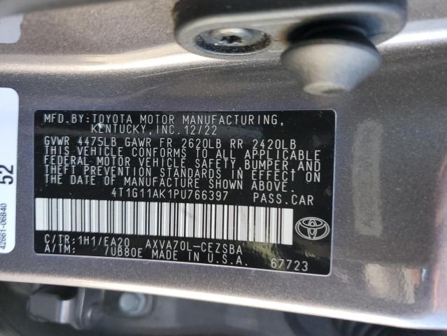 4T1G11AK1PU766397 - 2023 TOYOTA CAMRY SE NIGHT SHADE GRAY photo 12