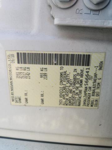 1N4AL2AP9AN566641 - 2010 NISSAN ALTIMA BASE 白色 照片 12