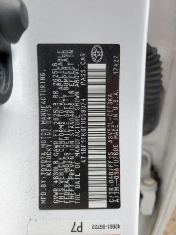 4T1BF1FK6FU058374 - 2015 TOYOTA CAMRY LE WHITE photo 12