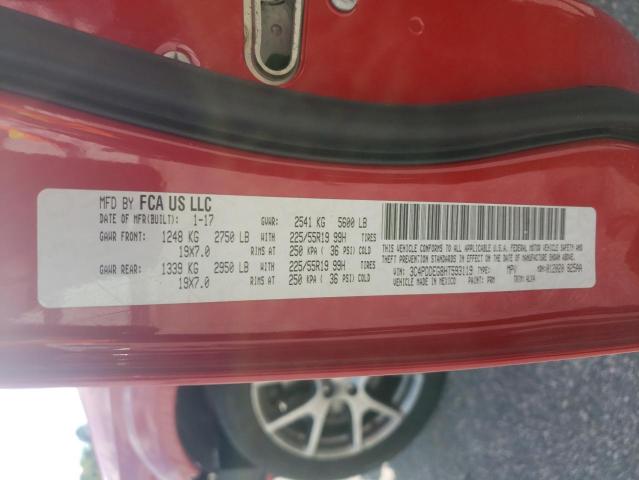 3C4PDDEG8HT593119 - 2017 DODGE JOURNEY GT RED photo 13