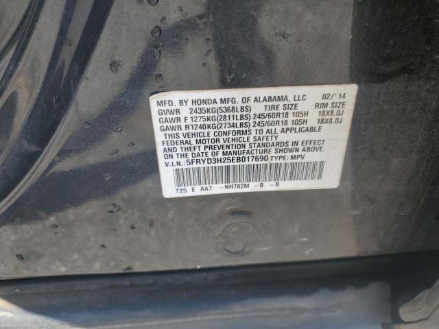5FRYD3H25EB017690 - 2014 ACURA MDX GRAY photo 13