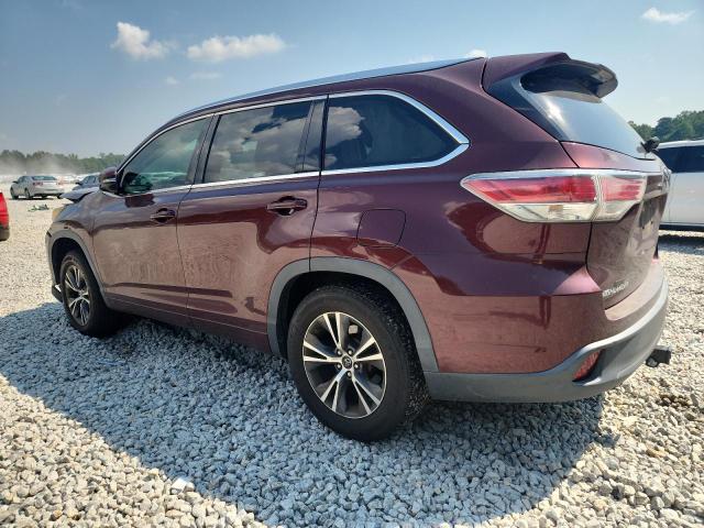 5TDKKRFH3GS156450 - 2016 TOYOTA HIGHLANDER XLE ბურგუნდია ფოტო 2