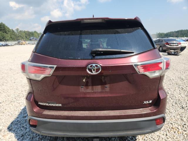 5TDKKRFH3GS156450 - 2016 TOYOTA HIGHLANDER XLE ბურგუნდია ფოტო 6