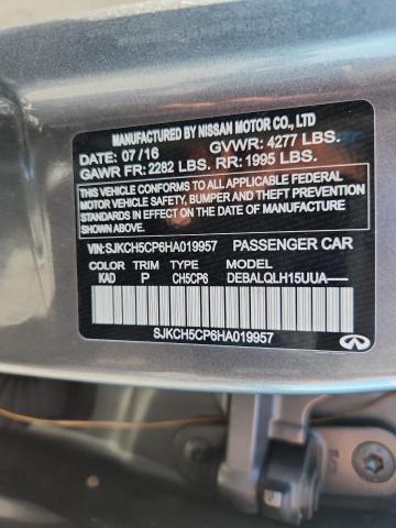 SJKCH5CP6HA019957 - 2017 INFINITI QX30 BASE GRAY photo 13