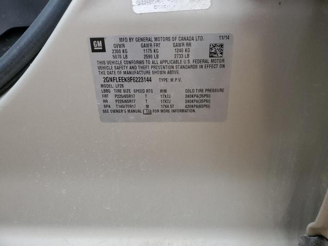 2GNFLEEK8F6223144 - 2015 CHEVROLET EQUINOX LS GOLD photo 12