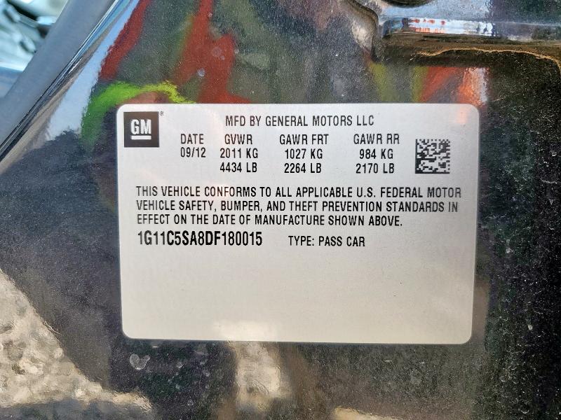 1G11C5SA8DF180015 - 2013 CHEVROLET MALIBU 1LT 黑色 照片 13