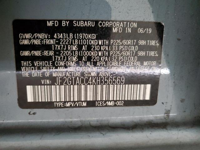 JF2GTACC4KH356569 - 2019 SUBARU CROSSTREK PREMIUM Mavi foto 13