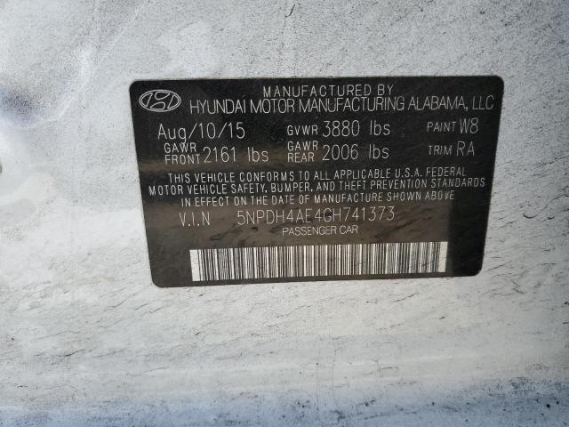 5NPDH4AE4GH741373 - 2016 HYUNDAI ELANTRA SE WHITE photo 12