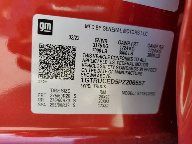 1GTRUCED5PZ206557 - 2023 GMC SIERRA K1500 ELEVATION RED photo 12