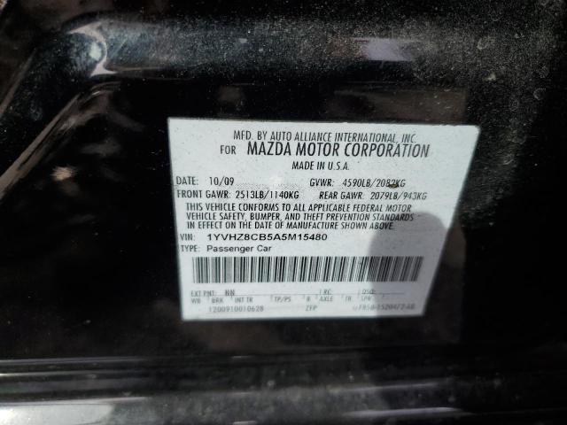 1YVHZ8CB5A5M15480 - 2010 MAZDA 6 S BLACK photo 13