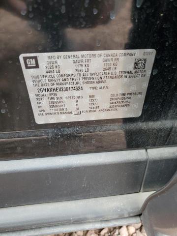 2GNAXHEV2J6174624 - 2018 CHEVROLET EQUINOX LS BLACK photo 12