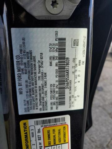 3FA6P0SU6KR178039 - 2019 FORD FUSION TITANIUM 黑色 照片 13