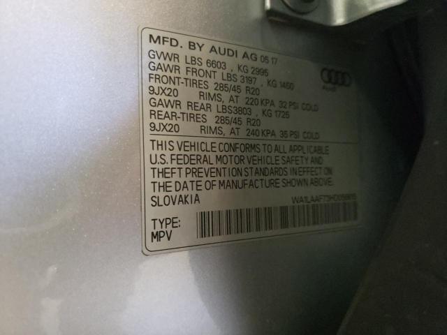 WA1LAAF73HD056615 - 2017 AUDI Q7 PREMIUM PLUS ვერცხლისფერი ფოტო 13