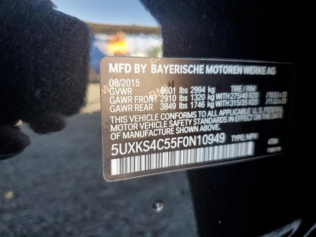 5UXKS4C55F0N10949 - 2015 BMW X5 XDRIVE35D BLACK photo 13