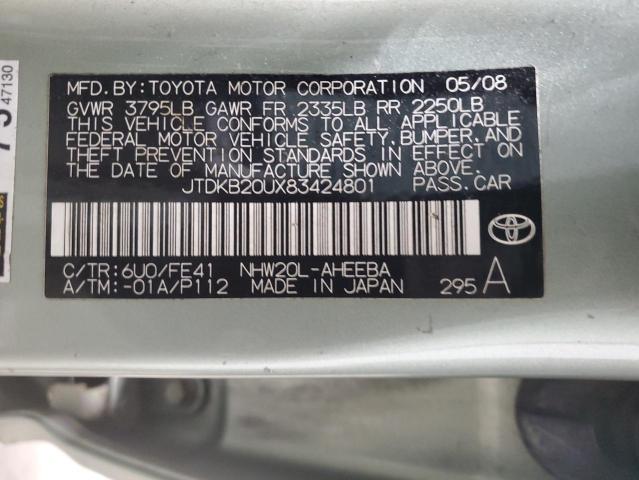 JTDKB20UX83424801 - 2008 TOYOTA PRIUS TAN photo 13