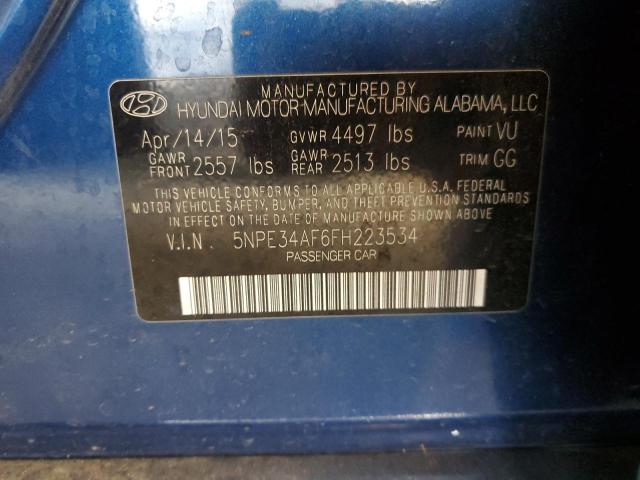 5NPE34AF6FH223534 - 2015 HYUNDAI SONATA SPORT 蓝色 照片 12
