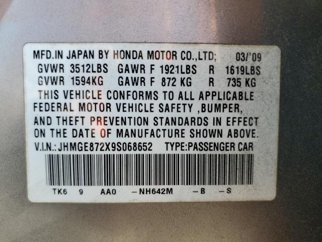 JHMGE872X9S068652 - 2009 HONDA FIT 银色 照片 13