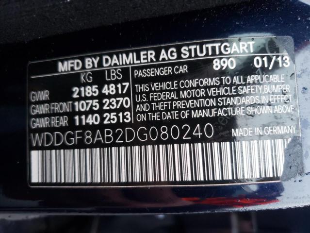 WDDGF8AB2DG080240 - 2013 MERCEDES-BENZ C 300 4MATIC BLUE photo 12