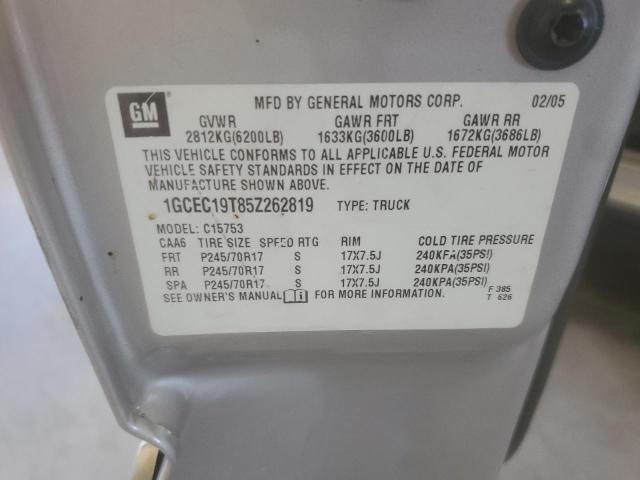 1GCEC19T85Z262819 - 2005 CHEVROLET SILVERADO C1500 BEIGE photo 12