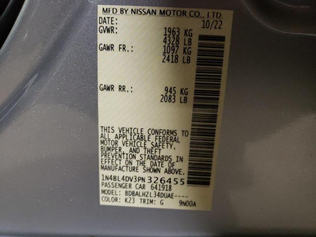 1N4BL4DV3PN326455 - 2023 NISSAN ALTIMA SV SILVER photo 12