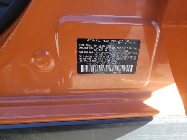 JF2GPAGC9D2856571 - 2013 SUBARU XV CROSSTR 2.0 LIMITED ORANGE photo 14