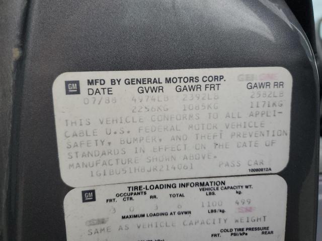 1G1BU51H8JR214061 - 1988 CHEVROLET CAPRICE CLASSIC BROUGHAM 灰色 照片 12